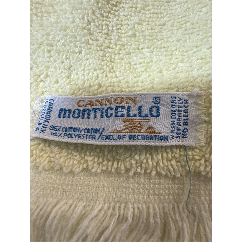 Vintage Cannon Monticello 1 Bath Towel & 1 Hand Towel With Floral Design & Fring - Picture 3 of 4